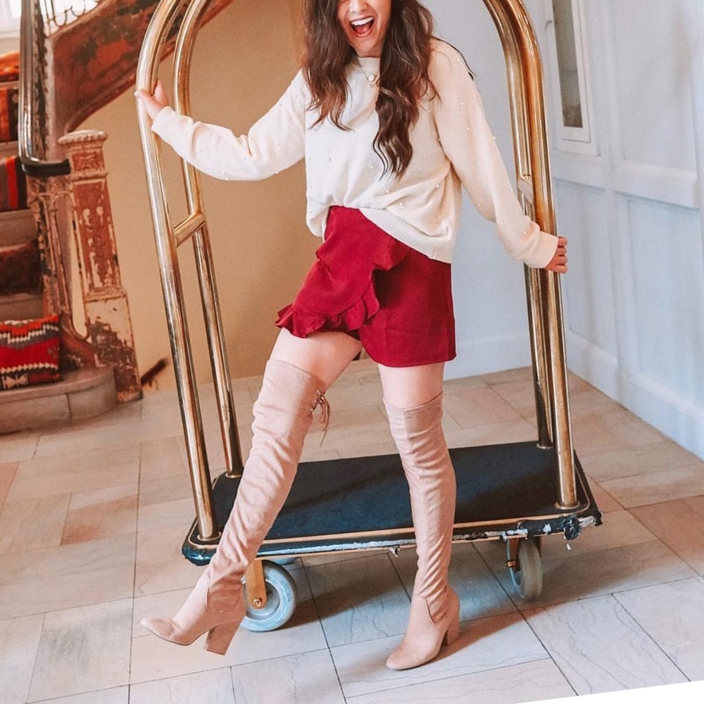 taupe Over The Knee Boot